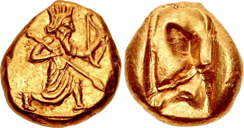 Achaemenid gold Daric showing the archer king